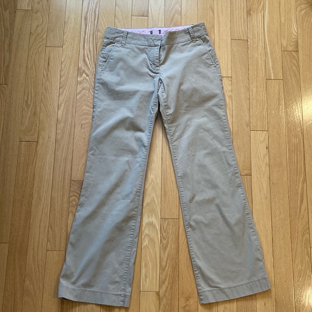 J. Crew Light Khaki Chinos Straight Leg Cotton Blend